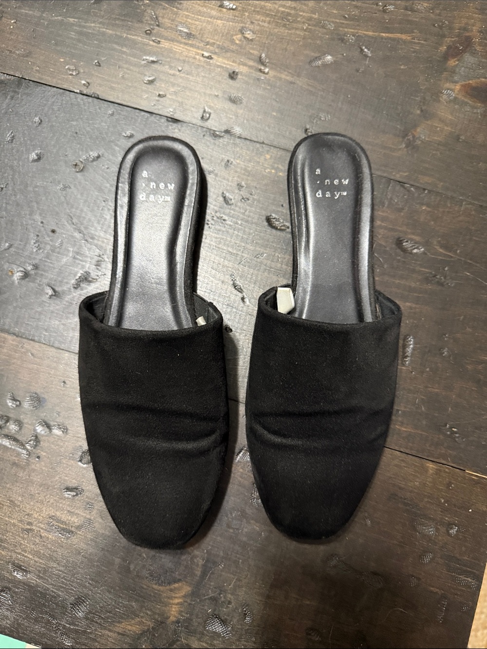 a new day Black Slip-On Mules